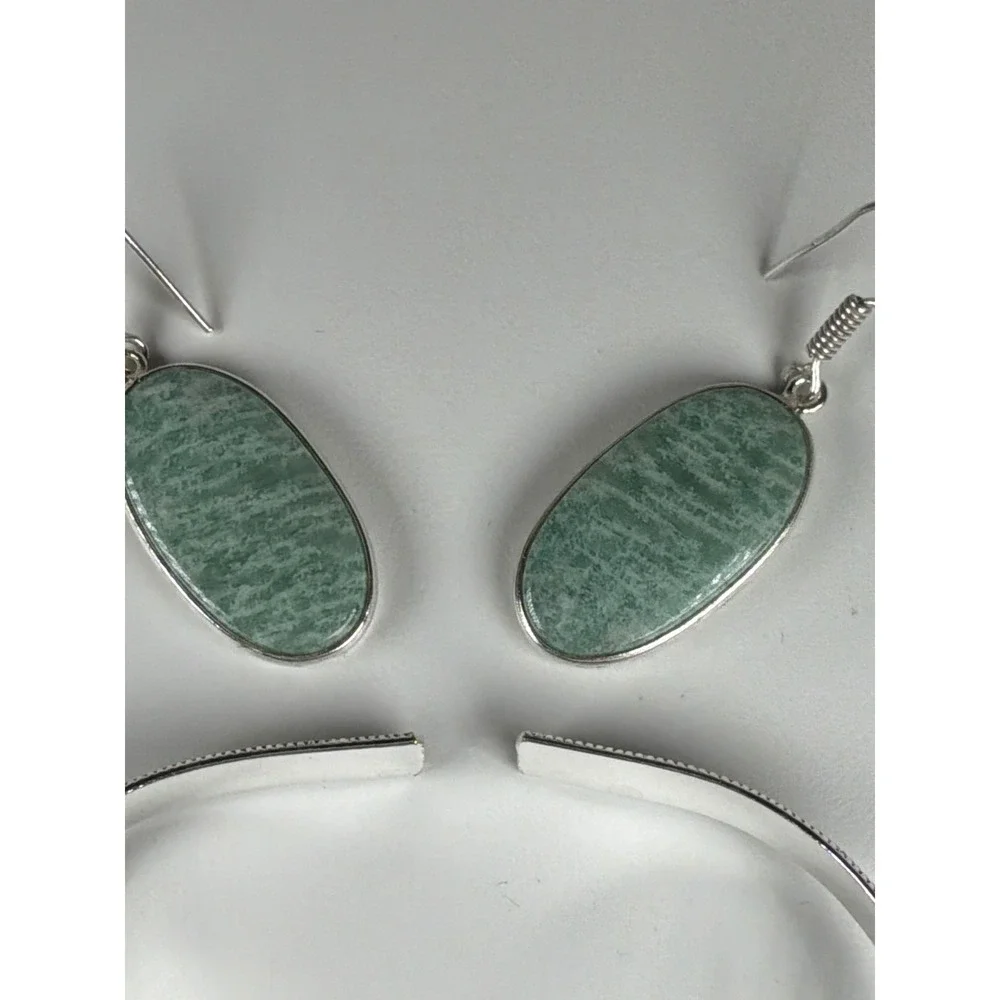 Amazonite Butterfly Jewelry Set – Cuff Bracelet & Matching Earrings‎